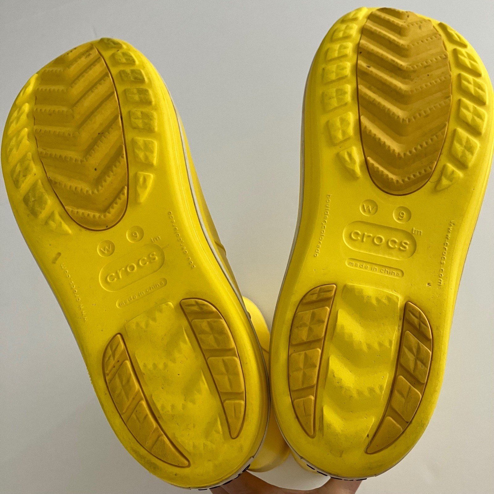 Crocs Womens Crocband Jaunt Lightweight Pull On Rain Boots Yellow GORP Size 9
