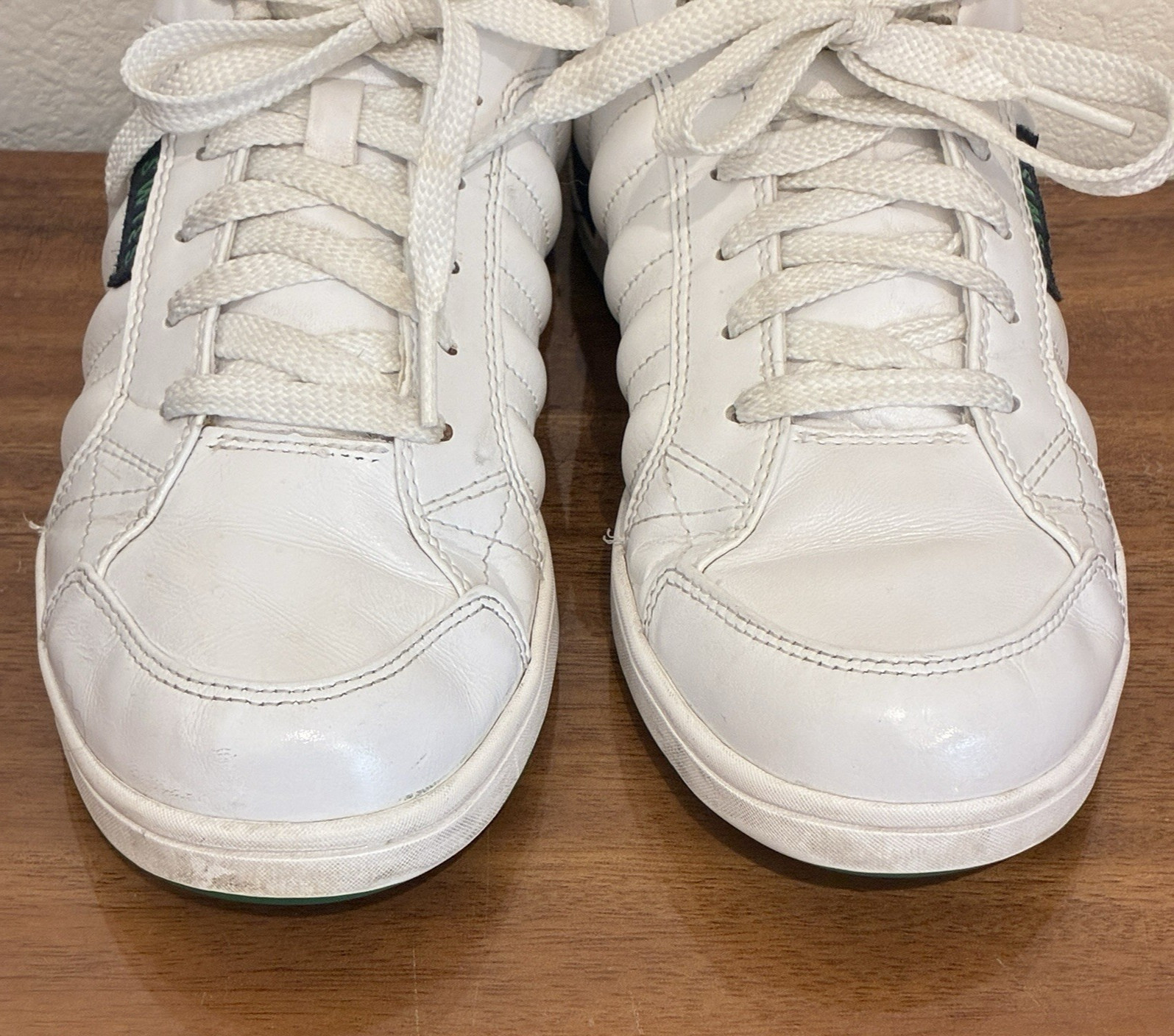 K-Swiss Womens Size 8 White Green Leather Court Tennis Shoe Casual Lifestyle Y2K