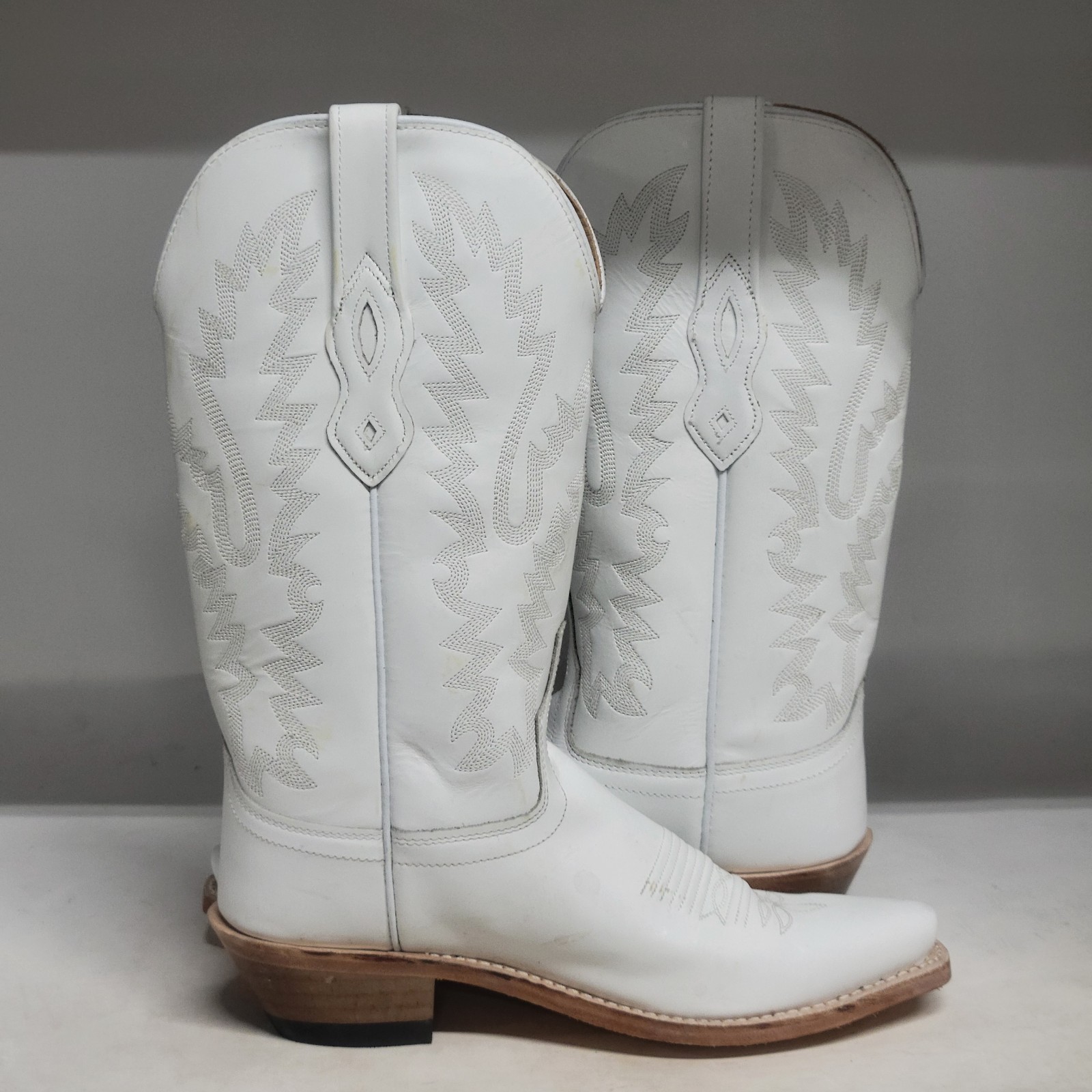 Old West 12″ Western Boot White Womens Size 6B