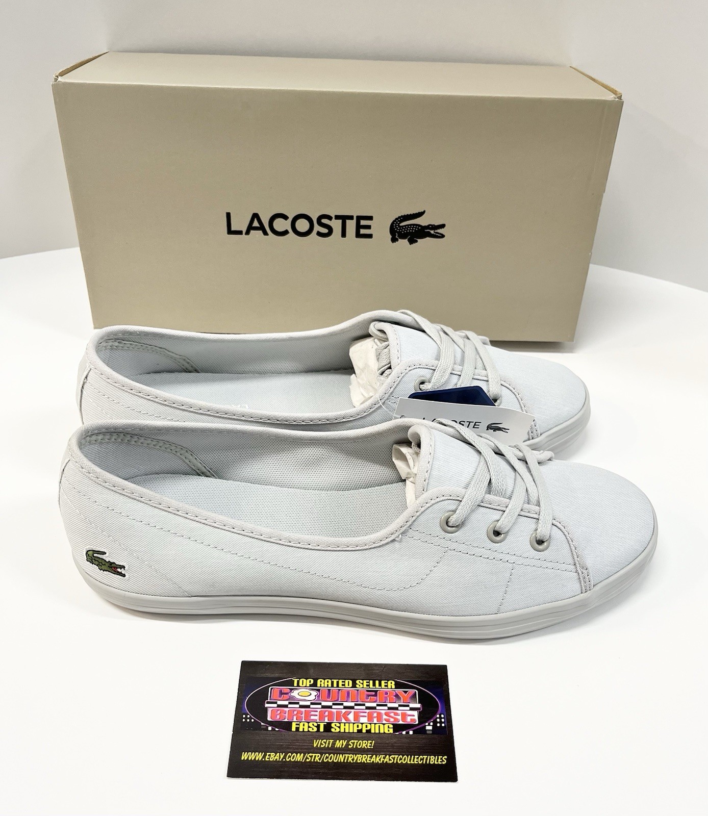 Lacoste Ziane Chunky 319 Canvas Trainers Sneakers Shoes Women’s 9 – Brand New!