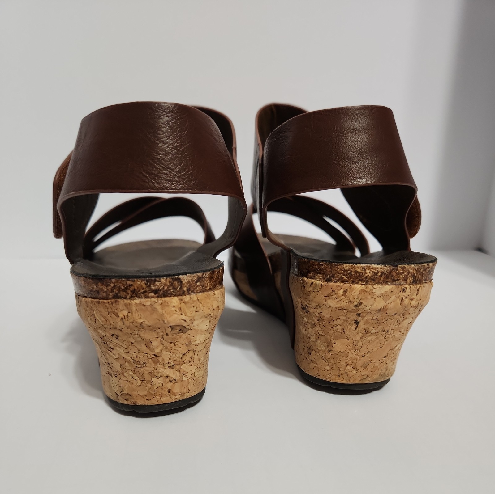 New Pierre Dumas Size 9 Chantal 4 Whiskey Brown Womens Wedge Heeled Sandals Boho