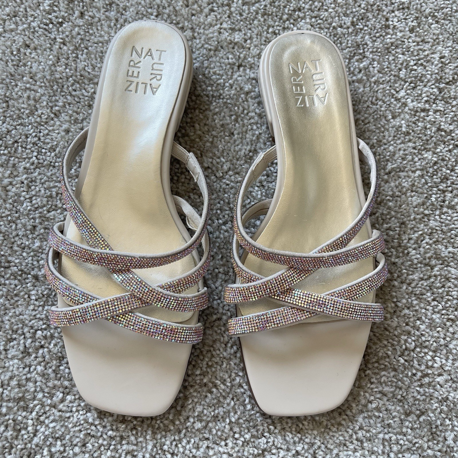 Naturalizer Rhynestones Strappy Sandal 8 M Sparkle Party Cocktail Prom Shoes
