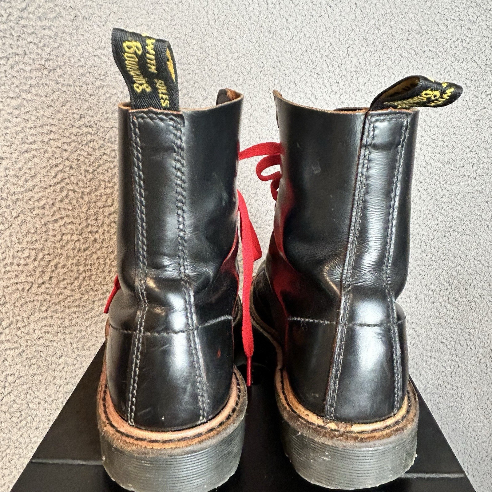Dr. Martens 1460 Pascal Virginia Leather Boots for Women Red laces Size US 5