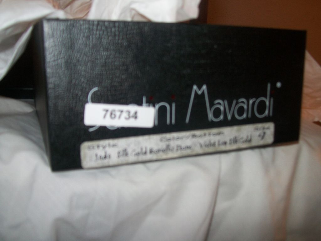 NIB Santini Mavardi Miami Gold pumps Shoes 39 9 7 heels open toe medium b m