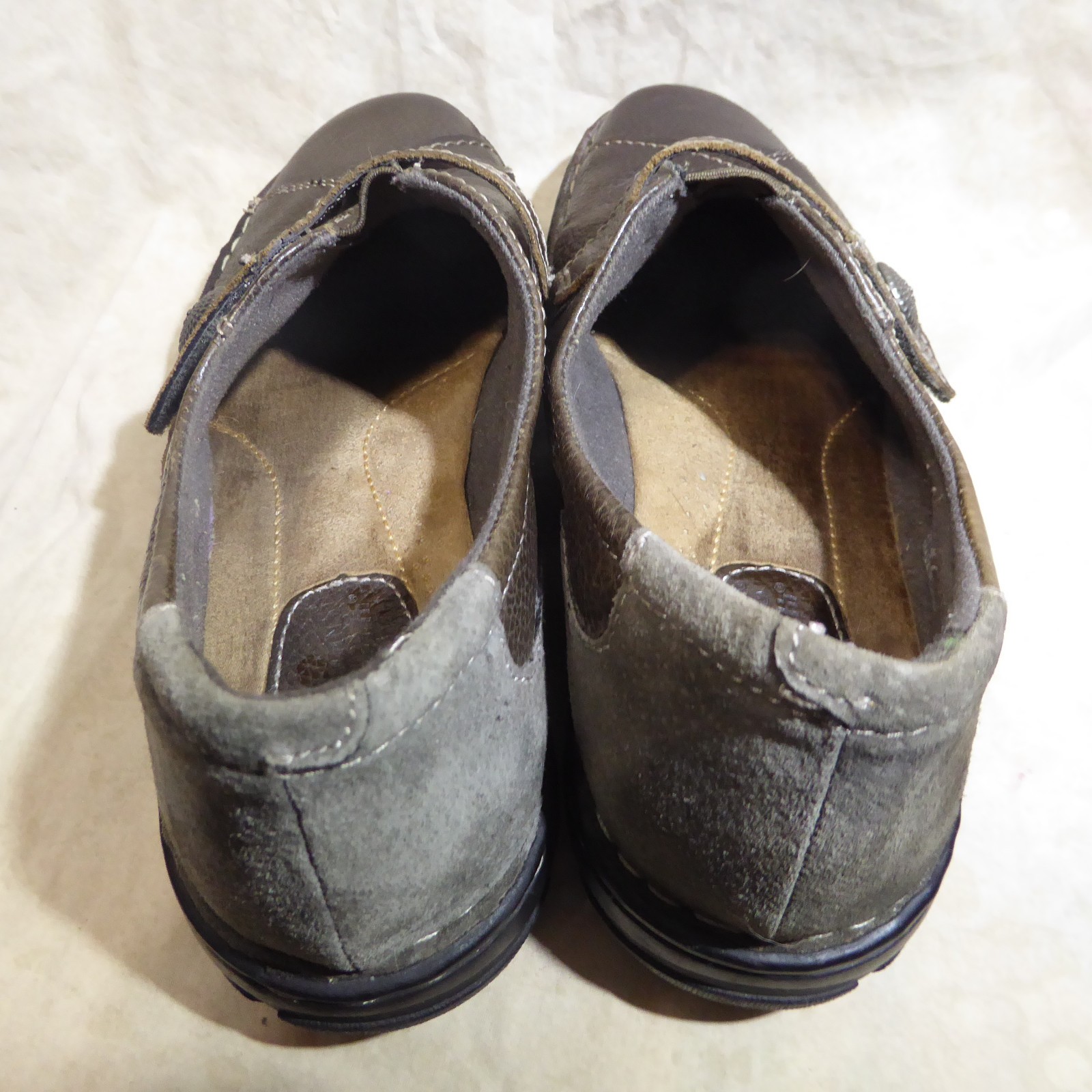 🩰 Earth Origins Monk Strap Clogs sz 10 M Rich Brown Leather; Stitched Details