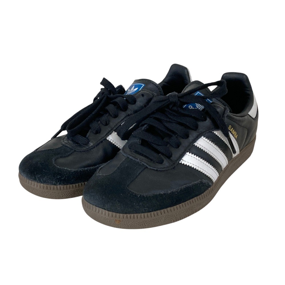 adidas Samba Leather Sneakers B75807 US5.5 Black Women USED