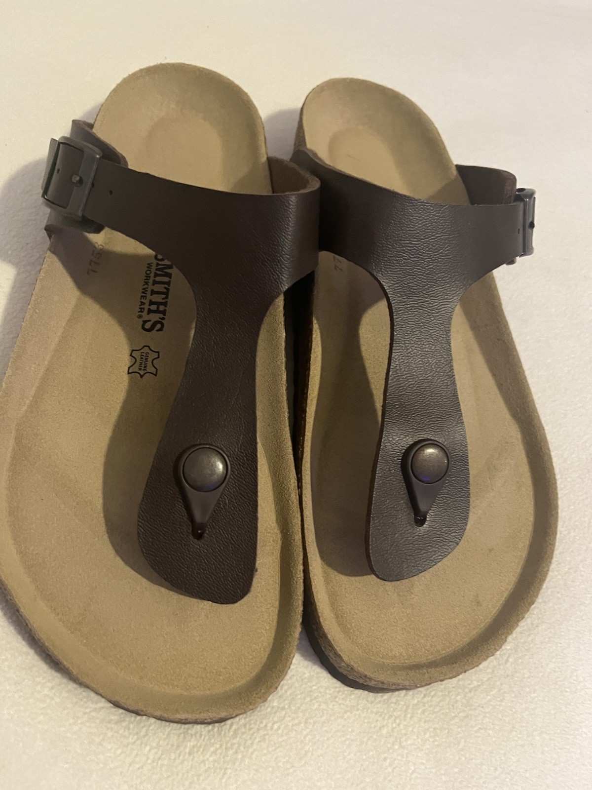 Smith’s Workwear Brown Thong Sandals Feature A Contoured Cork-latex Women’s