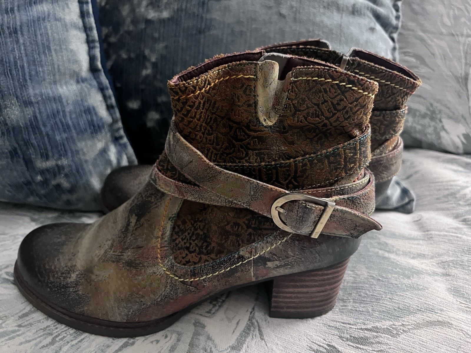 L’Artiste Boots Womens 38 US 7.5 Spring Step Shazzam Ankle Flannel Lined Zip