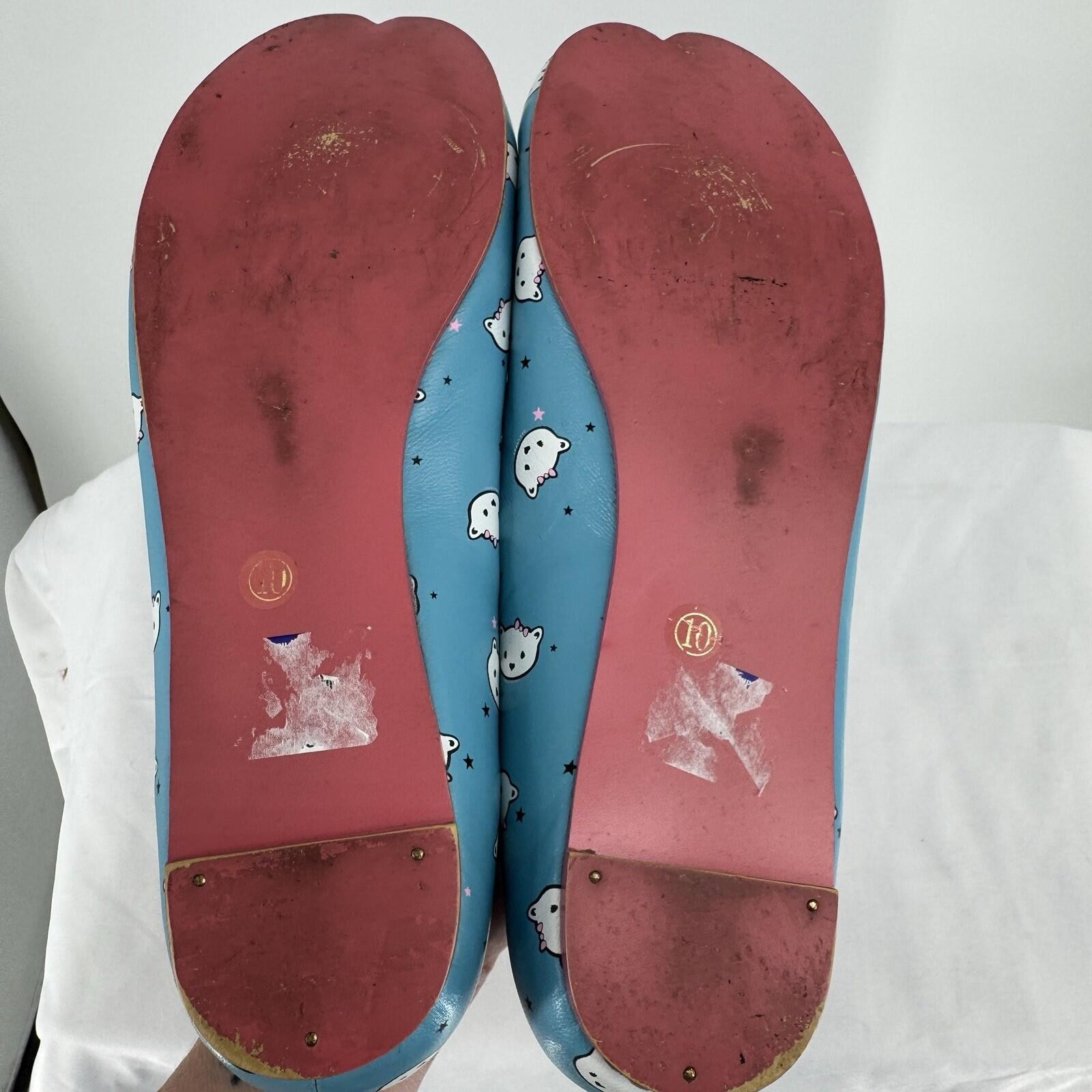 Irregular Choice shoes womens 10 blue cat bear mary jane slip on coquette twee