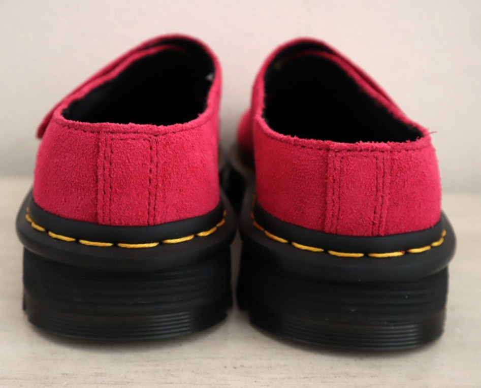 Dr. Martens Women’s Sz 7 Fuchsia Pink Bronx Suede Zebzag AnyWair Mules $130