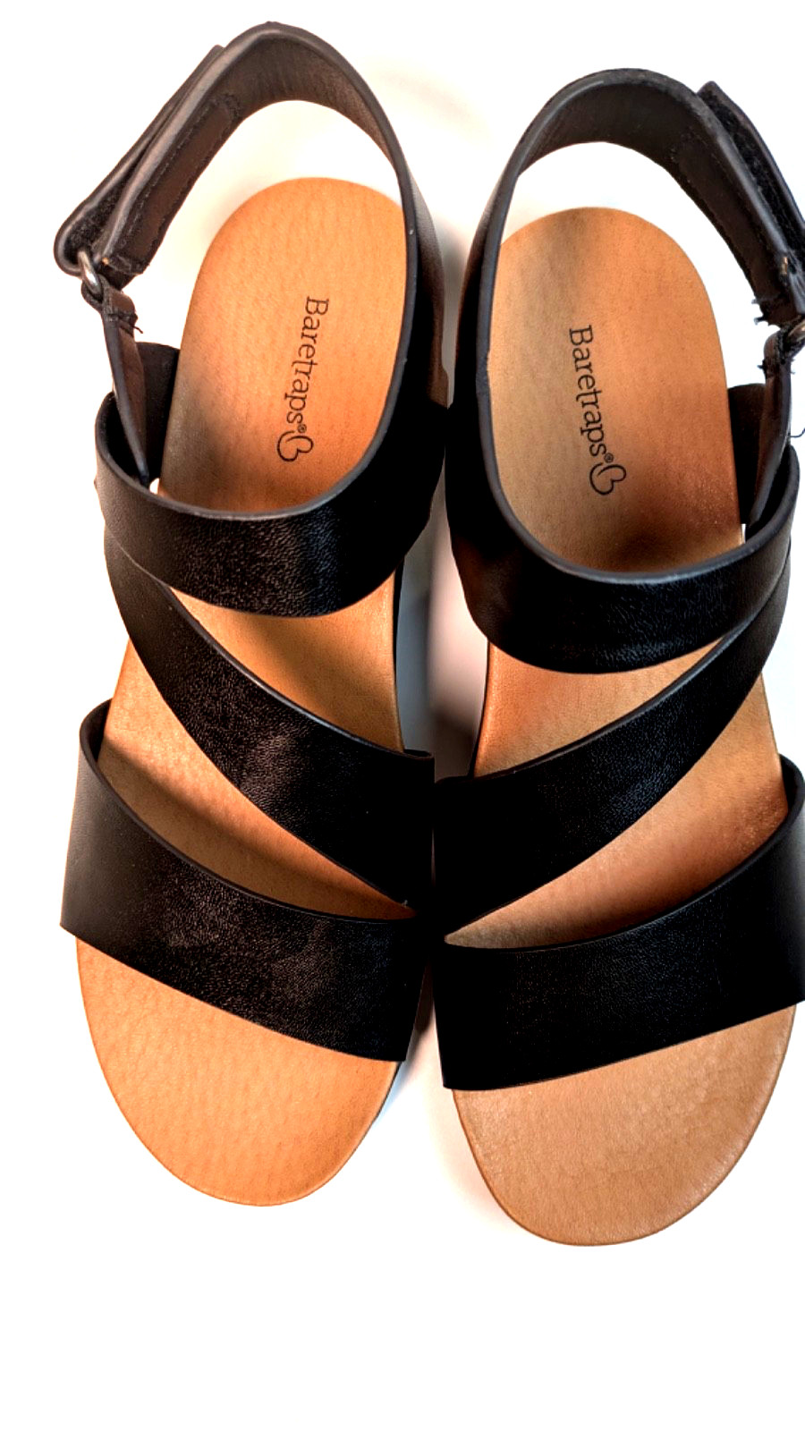 Baretraps Caley Wedge Women’s Sandals Black Faux leather| Comfort| Size 8M |NEW