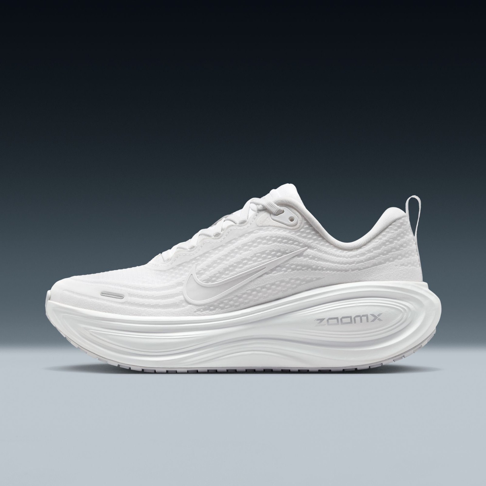 Nike Vomero Plus Road-Running Shoes – Women’s-White/Grey/Metallic Silver
