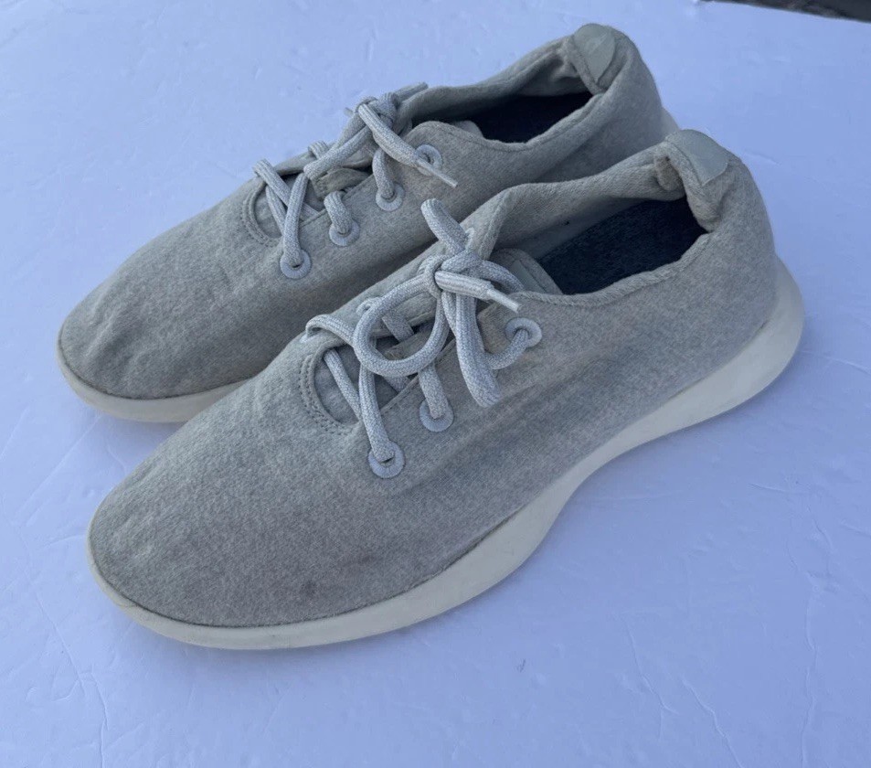 Allbirds The Wool Runners Women’s M11 Gray Yellow Merino Washable Sneakers