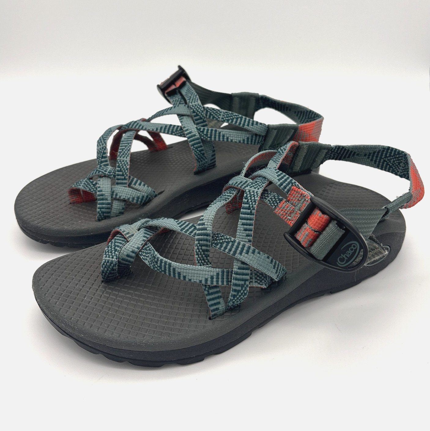 Chaco Z/Cloud X2 Sandals Womens 7 Rune Teal Toe Loop Hiking Water Shoes J106056