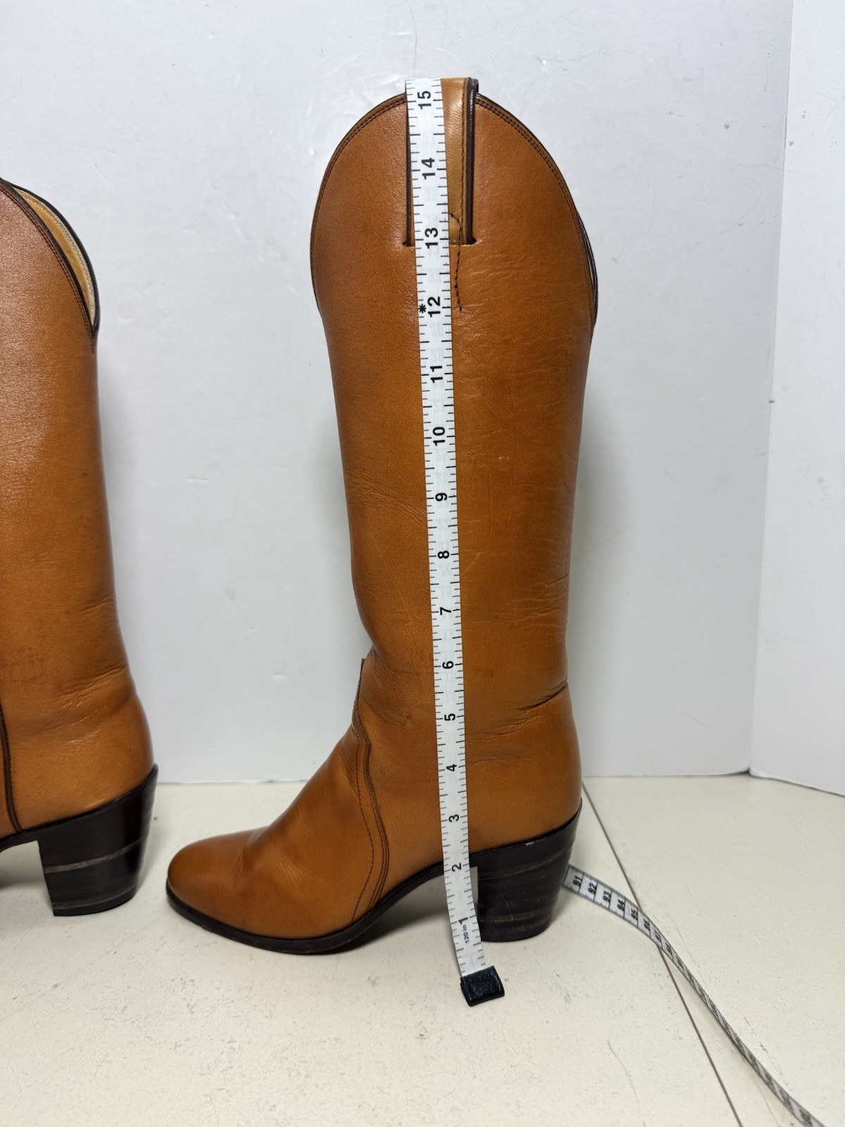 justin Boots Women’s 4A 15” Tall Brown Made In USA (rm)