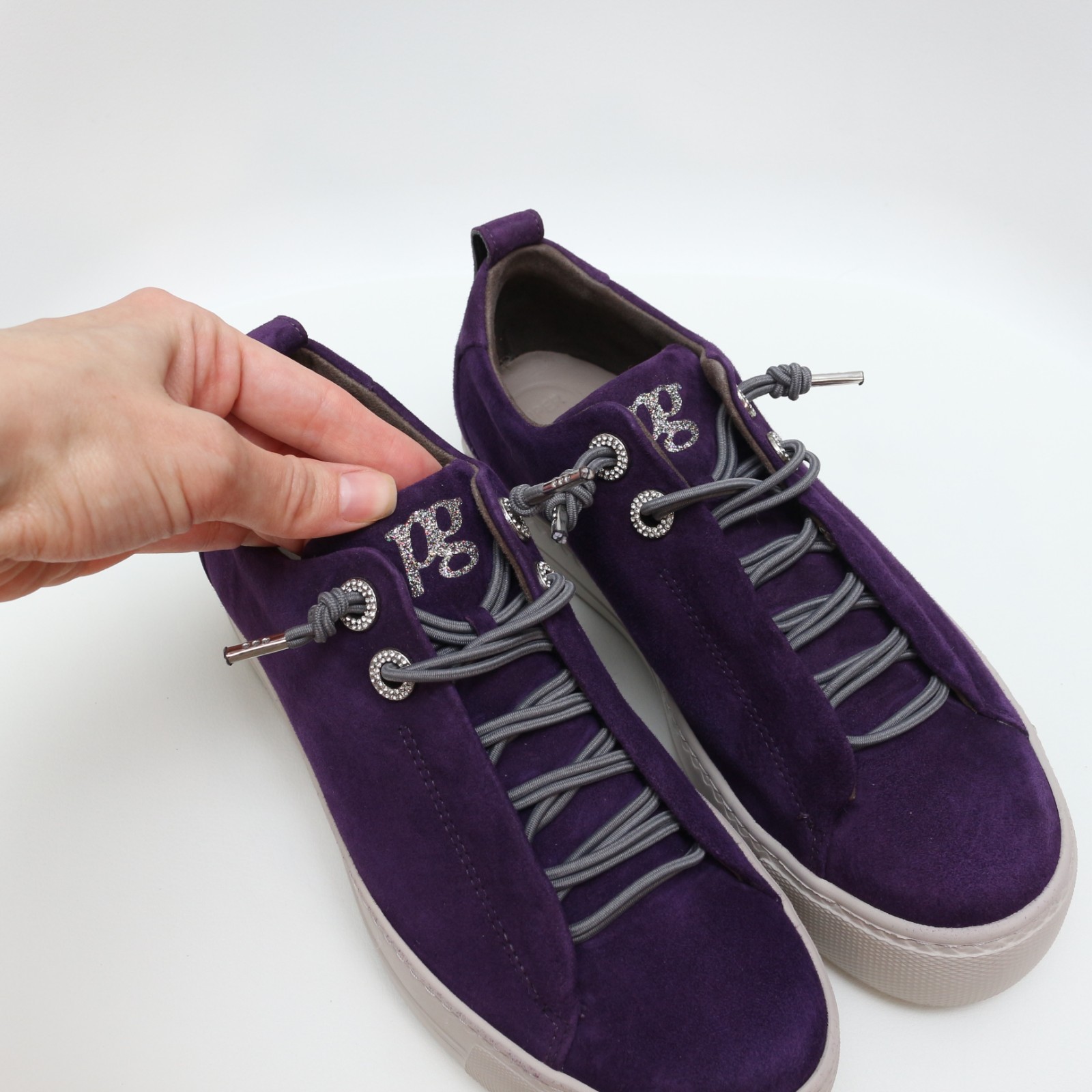 Paul Green Super Soft Purple Suede Low Top Platform Sneakers US6 UK3.5 EU36