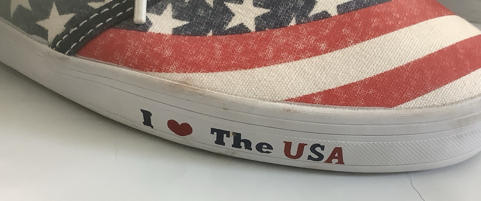 Bradford Exchange USA Charm American Pride Flag Shoe Sneakers Womens Size 9