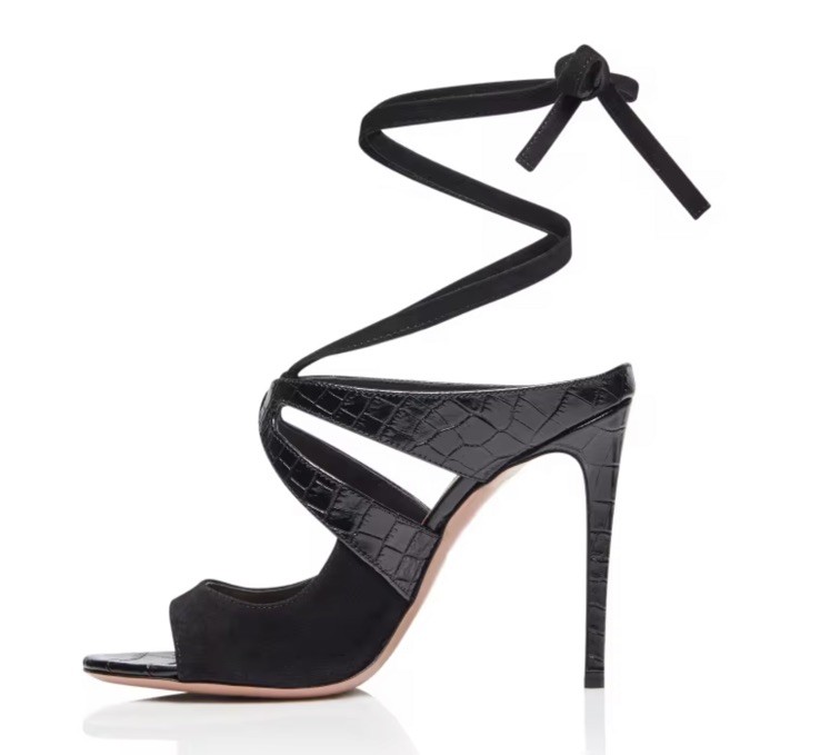 Luxury Fashion Designer Women pointed Toe Stiletto Cross Strap Thin High Heel
