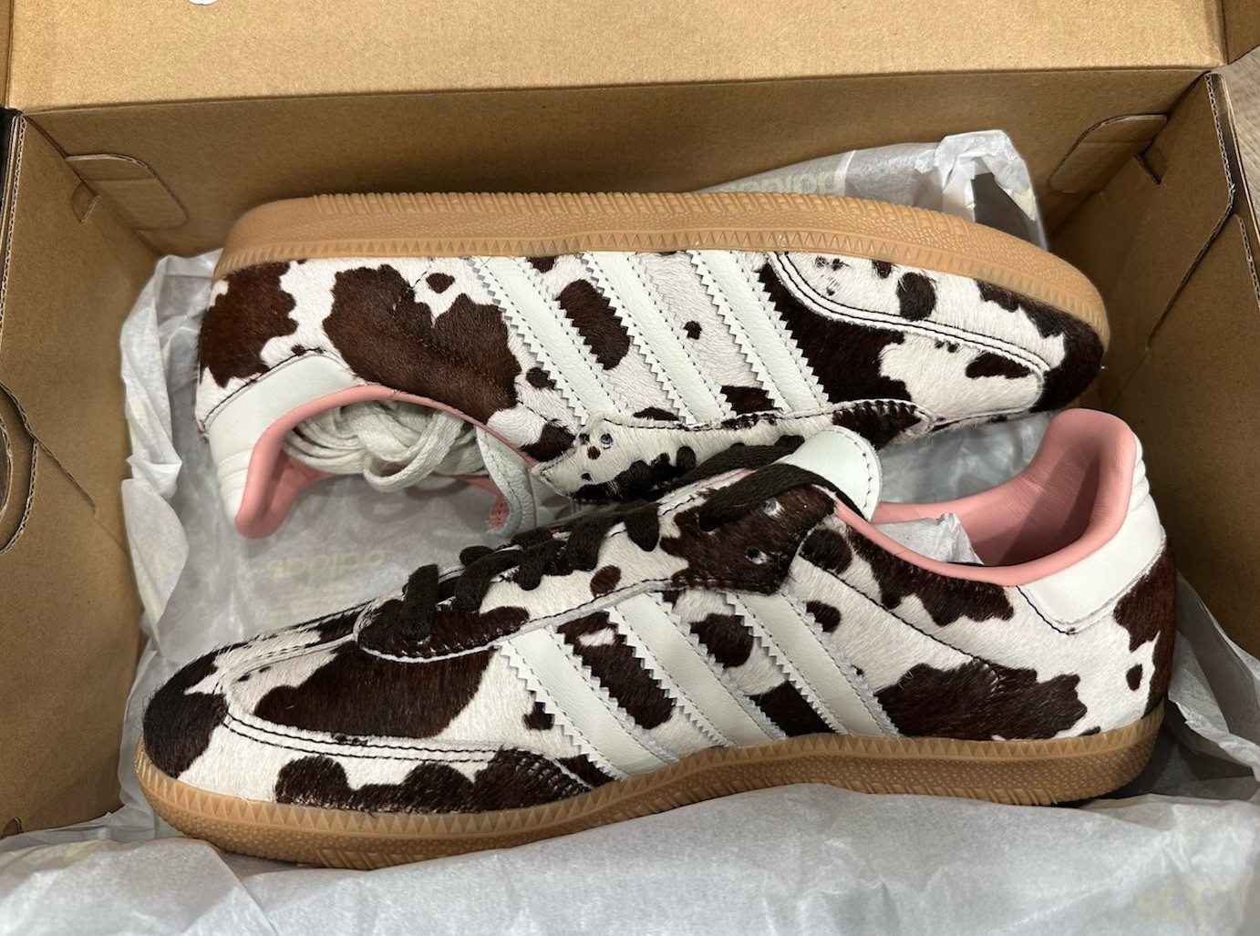 Men’s 10.5 adidas Samba OG Womens Cow Print 2025 JR1256 Brand New Women’s 11.5