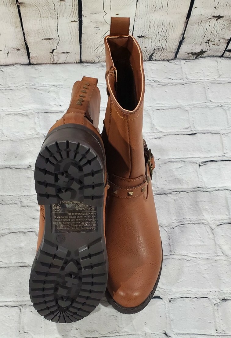 Forever Ankle Boots Laces Up Zip Casual Party Formal Boots Brown WOMENS SZ 6