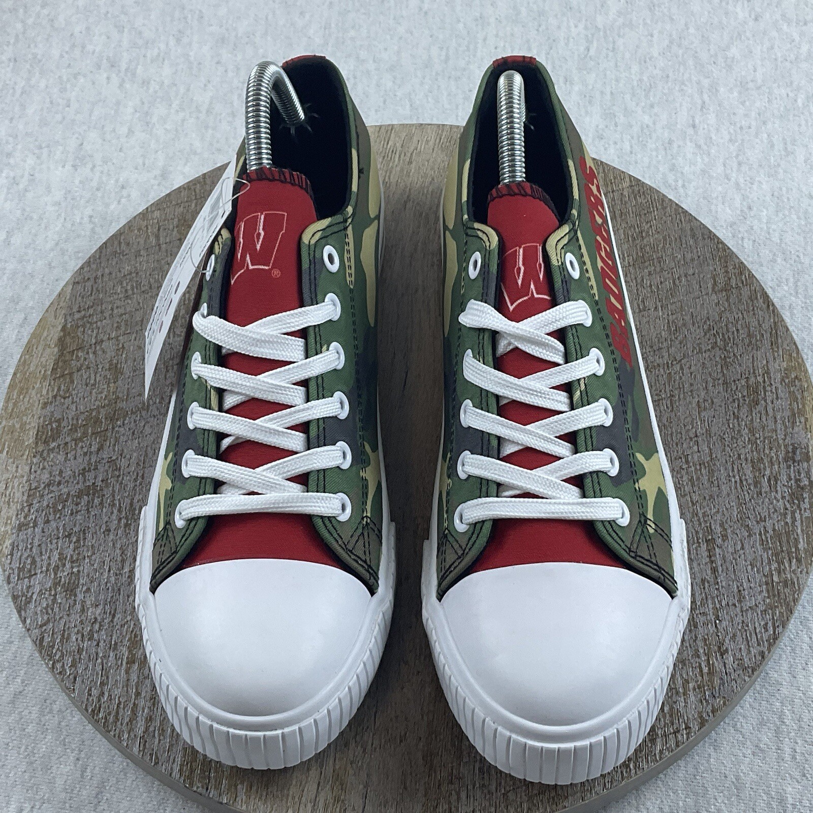 Foco Badgers Sneakers Women’s 11 Low Top Classic Lace Closure Sports Green Camo