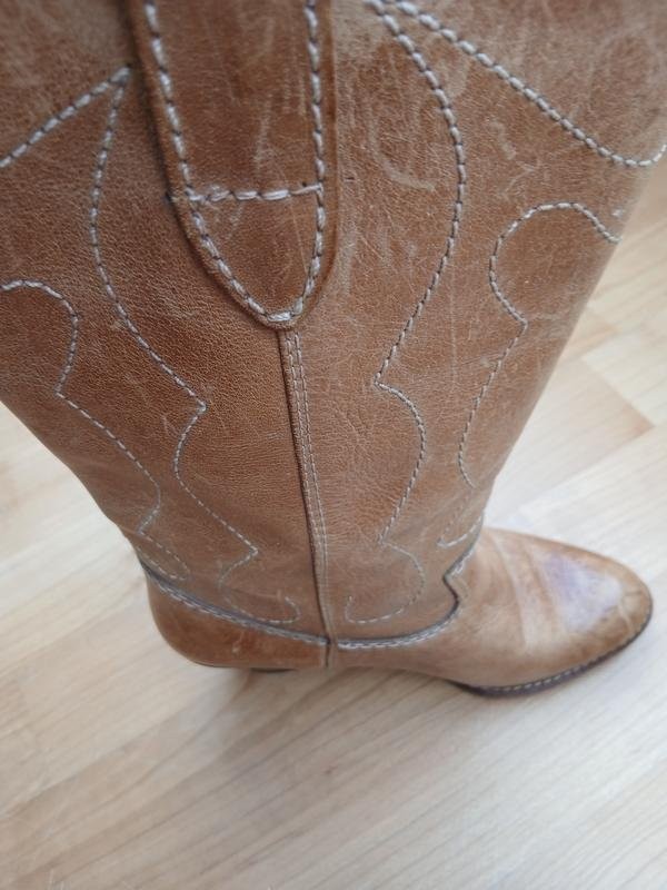 women ecco boots orange leather 34