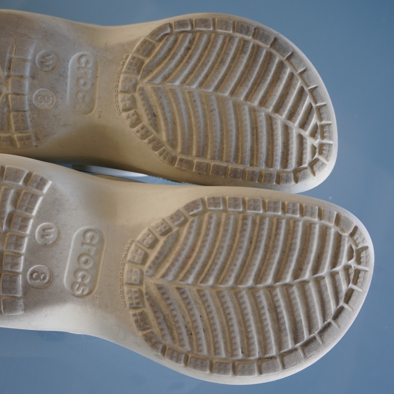 Crocs Women Classic Platform Clog Bone Beige Size 8 W8 Comfort Sandal 206750
