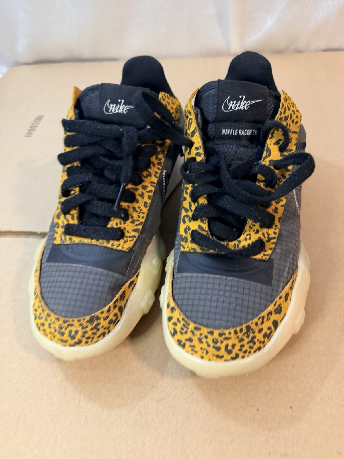 Nike Waffle Racer 2X Leopard Animal Print Black/Yellow Low Top DC9208-001