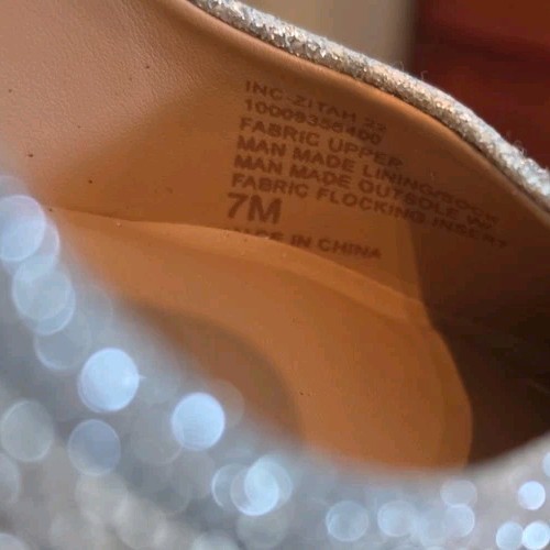 INC Zitah22 Pump Shoes 7M Pearl Gold Rhinestones Pointed Toe 3.25″ HeelsStiletto