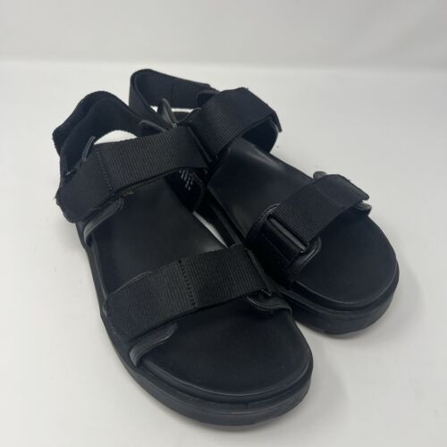 Aerie Womens Platform Strappy Sandal Black Sz 9