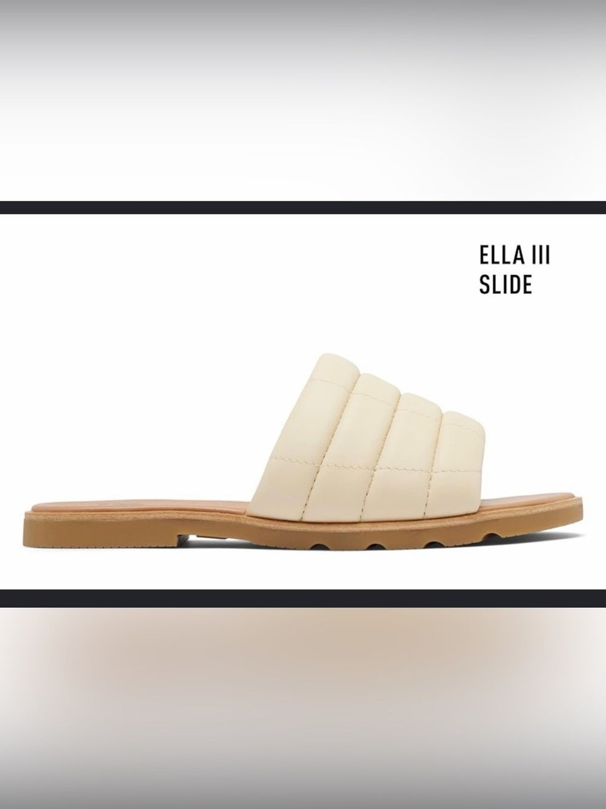 Sorel Quilted Padded Ella IIU Slide Mules in Honey White, Gum 16- Women’s 8.5