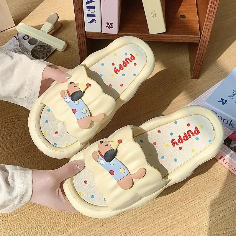 summer home color dots puppy slippers women’s non-slip and deodorant bathroom th