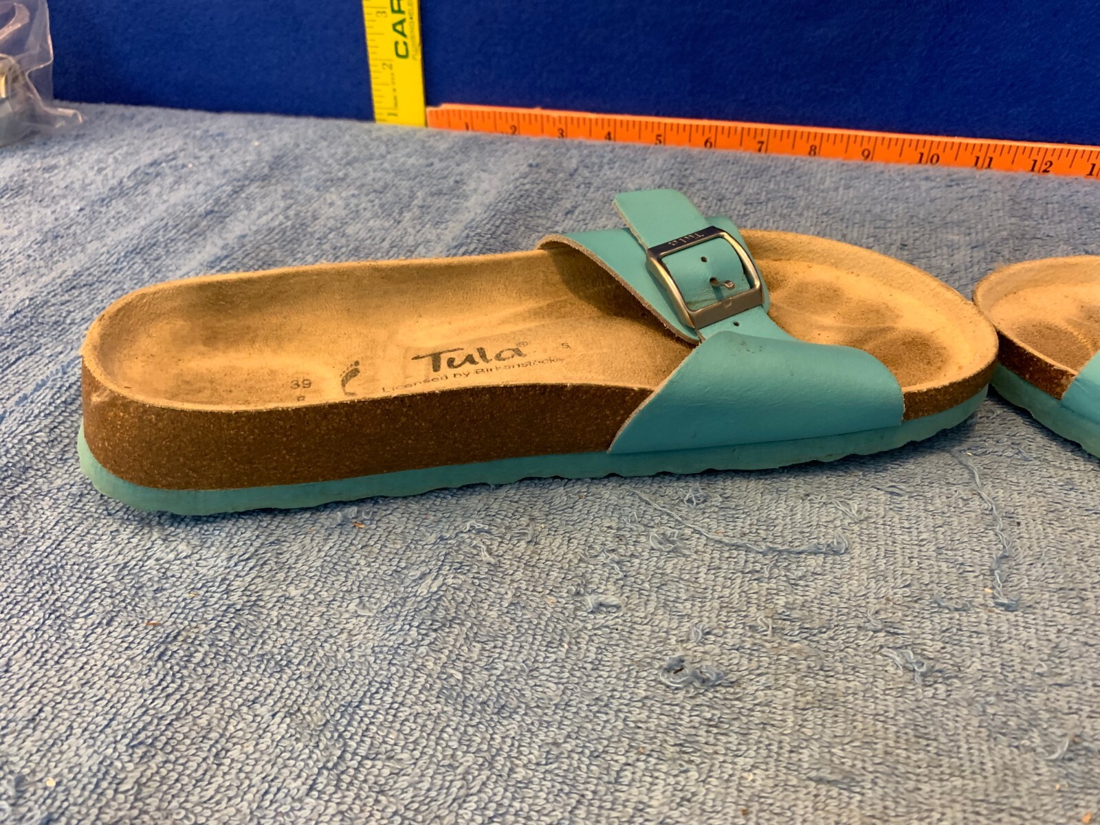 Tula By Birkenstock Madrid Slip On Sandals Slides Turquoise / Blue Size 39 us 8