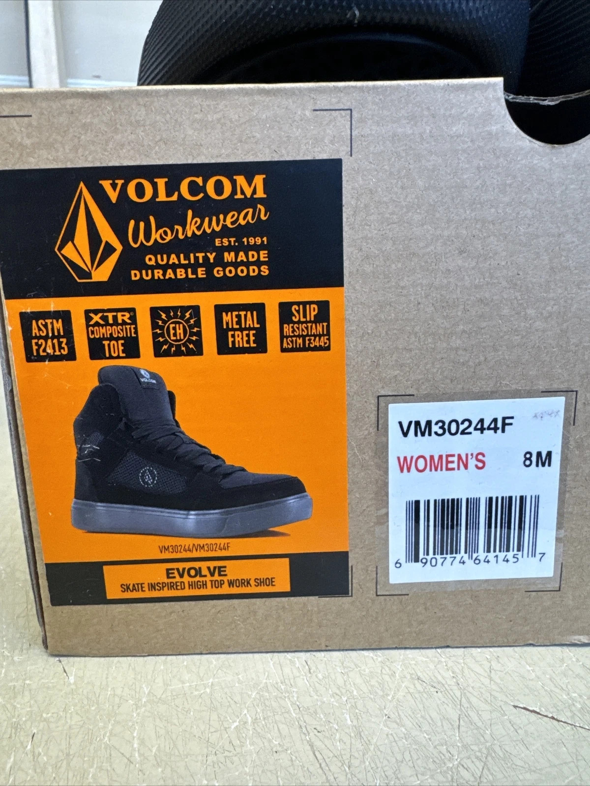 PICK SIZE – Volcom VM30244F Women’s Black Evolve High Top Skate Comp Toe Shoes
