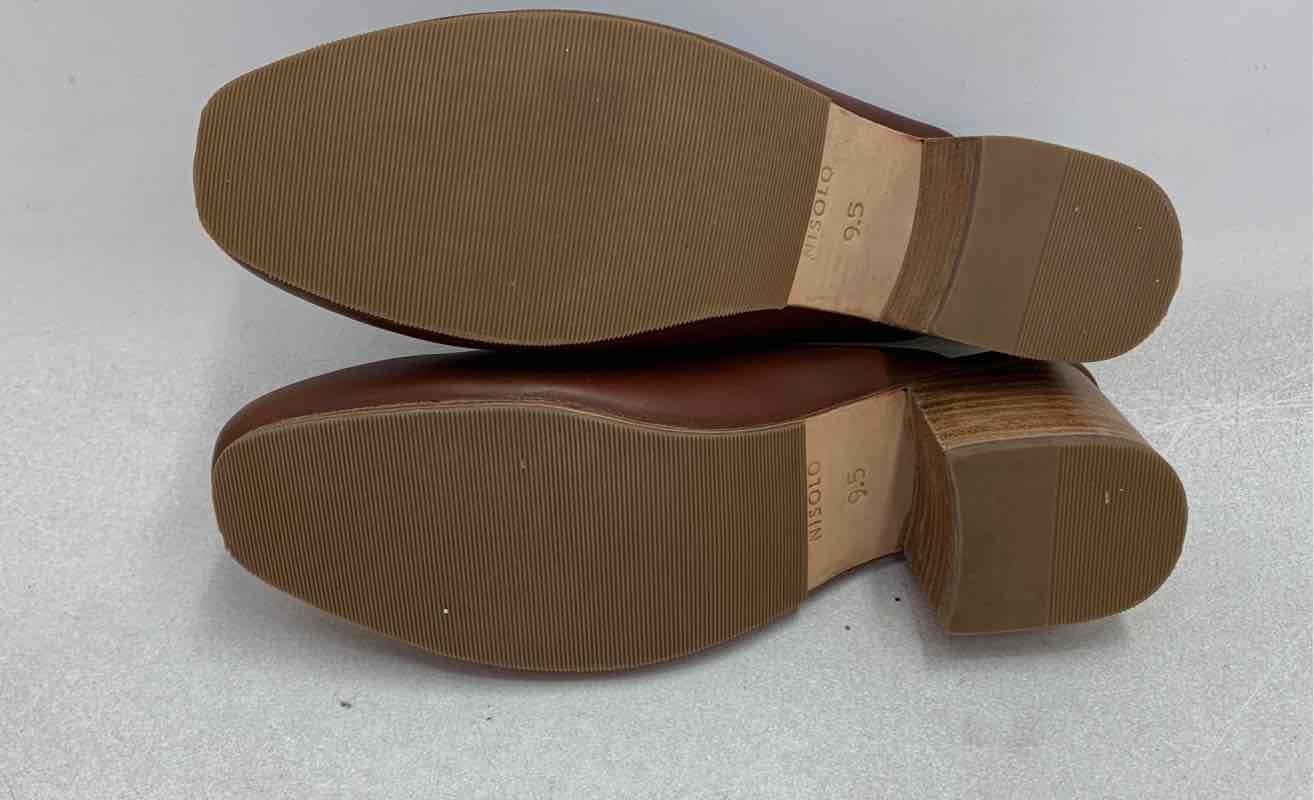 Nisolo Emma Heeled Mule Brandy Brown Leather Women’s Block Heel Size 9.5