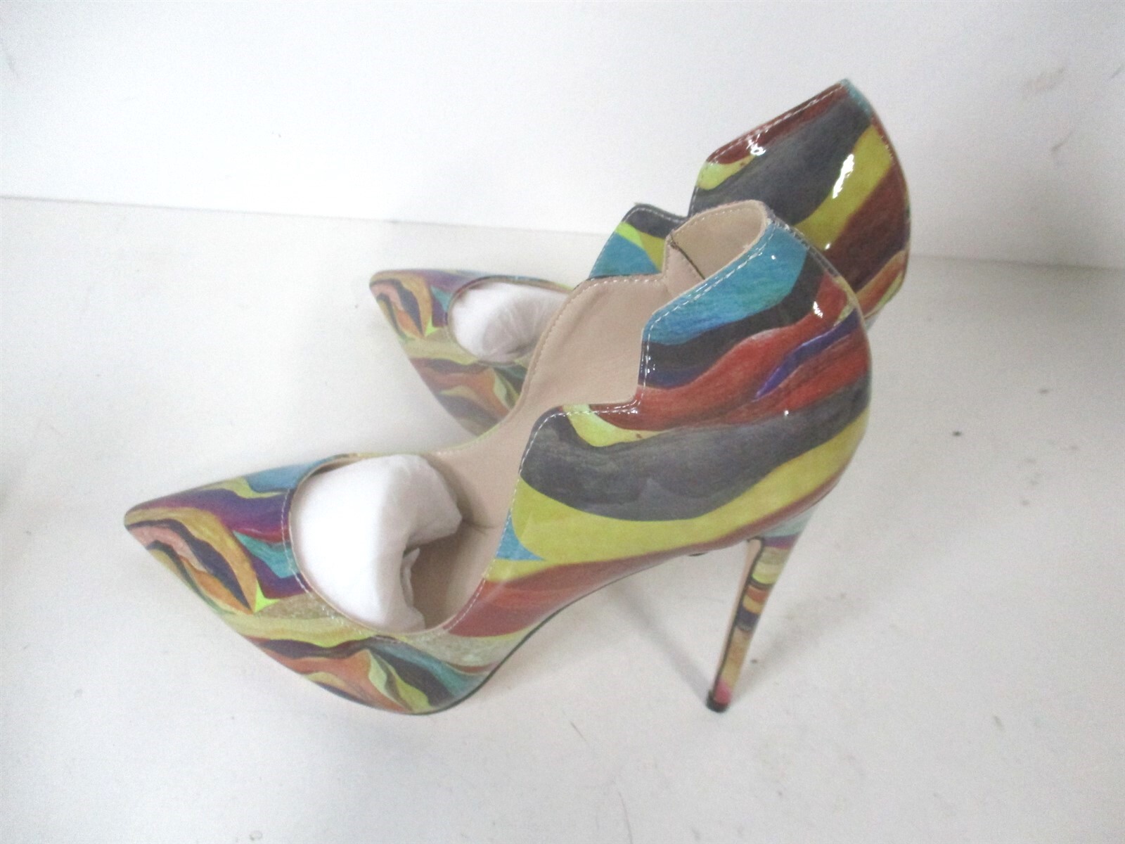 FSJ Womens Size 8 Multicolored Classic Pointed Toe Stiletto High Heels