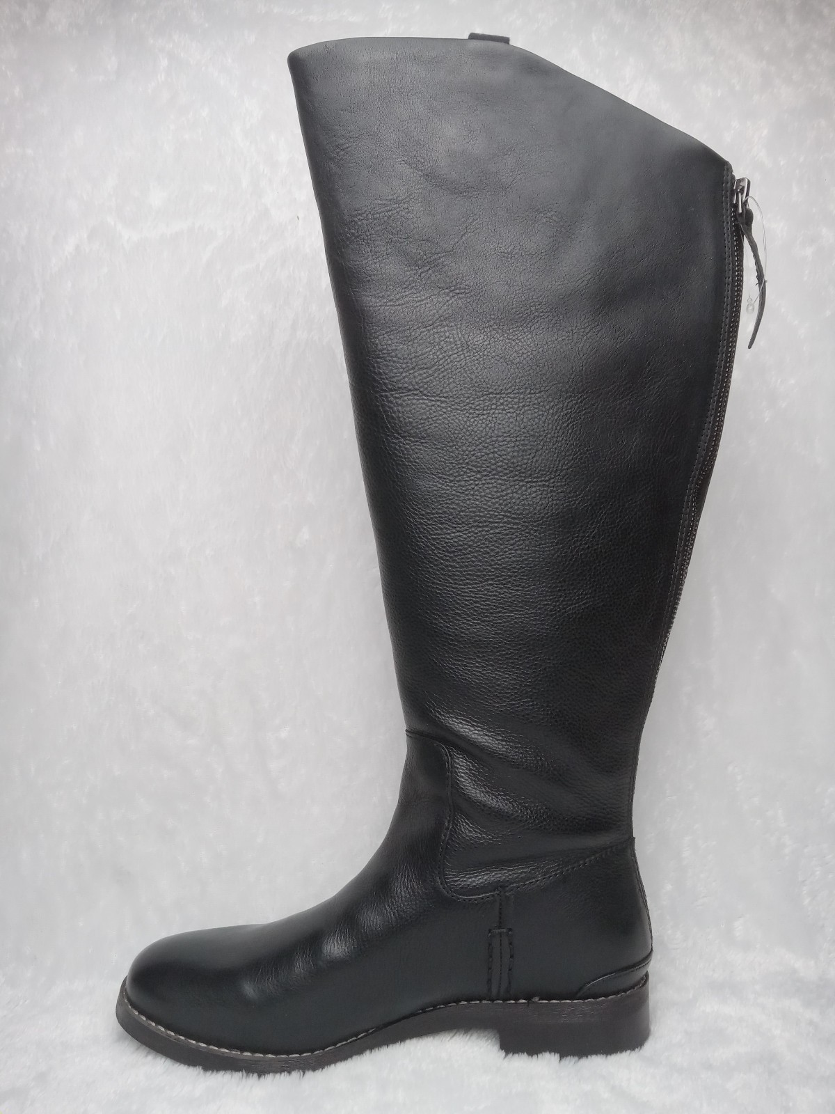 Franco Sarto Sz 8.5 M L-Meyer Black Leather Knee-High Riding Boots Womens 8 1/2