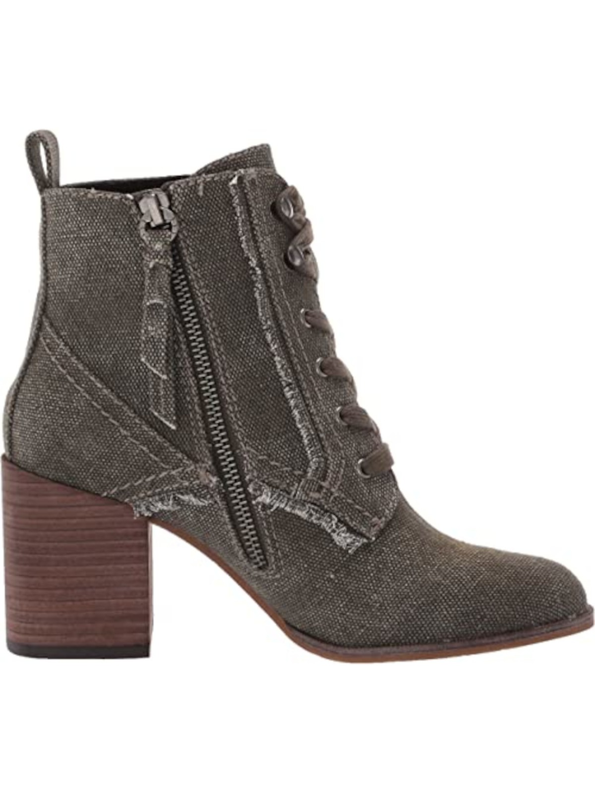 SPLENDID Womens Green Pull Tab Lace Leonardo Round Toe Block Heel Booties 6.5
