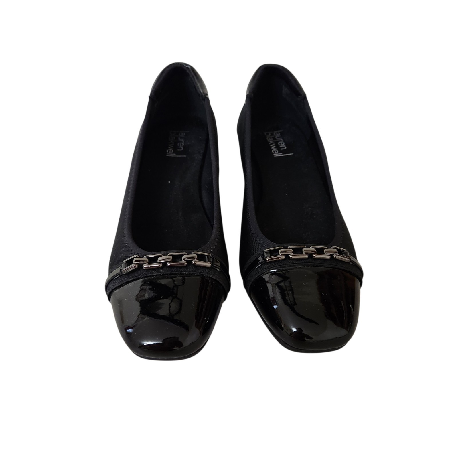 Lauren Blackwell Womens Wedge Shoes Size 8 Black Cap toe Narrow