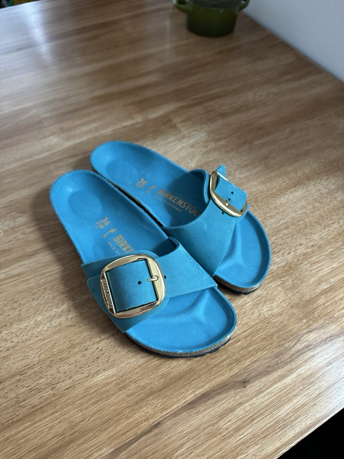 Birkenstock Women’s Madrid Big Buckle Leather Slide Sandals EU36 US5.5