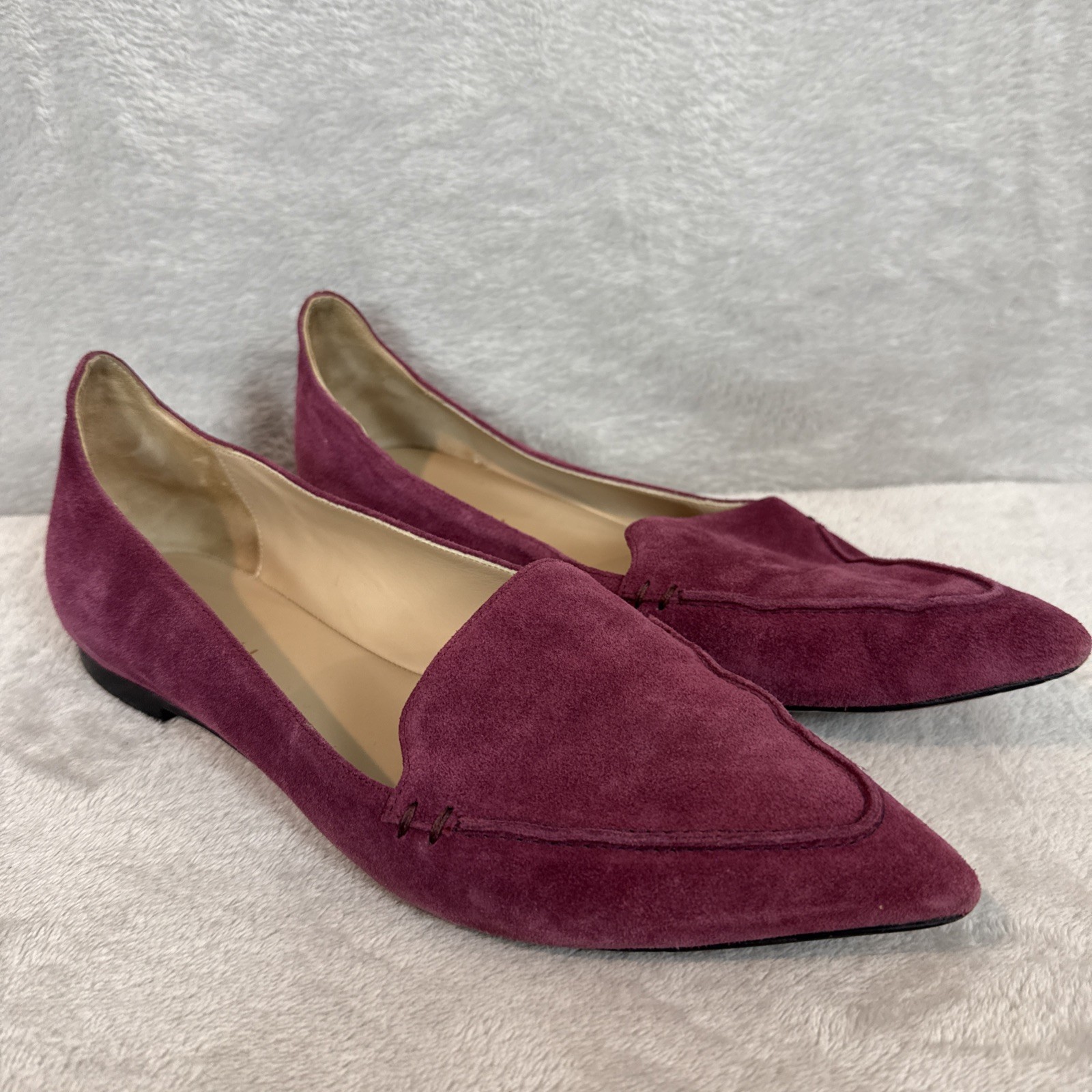 M.Gemi Women’s Sacchetto Pointed Toe Suede Flats Shoes Plum 41 Purple Comfy 10