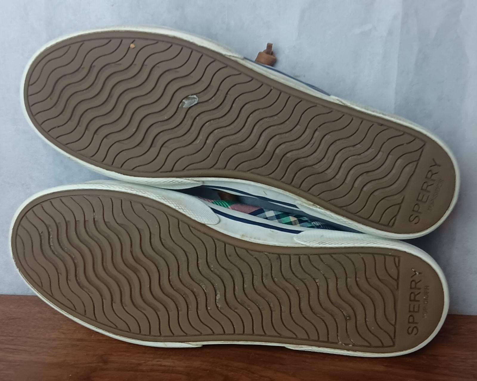 Sperry Pier Wave LTT Plaid Canvas Sneak Boat Shoes Women 9 STS85163