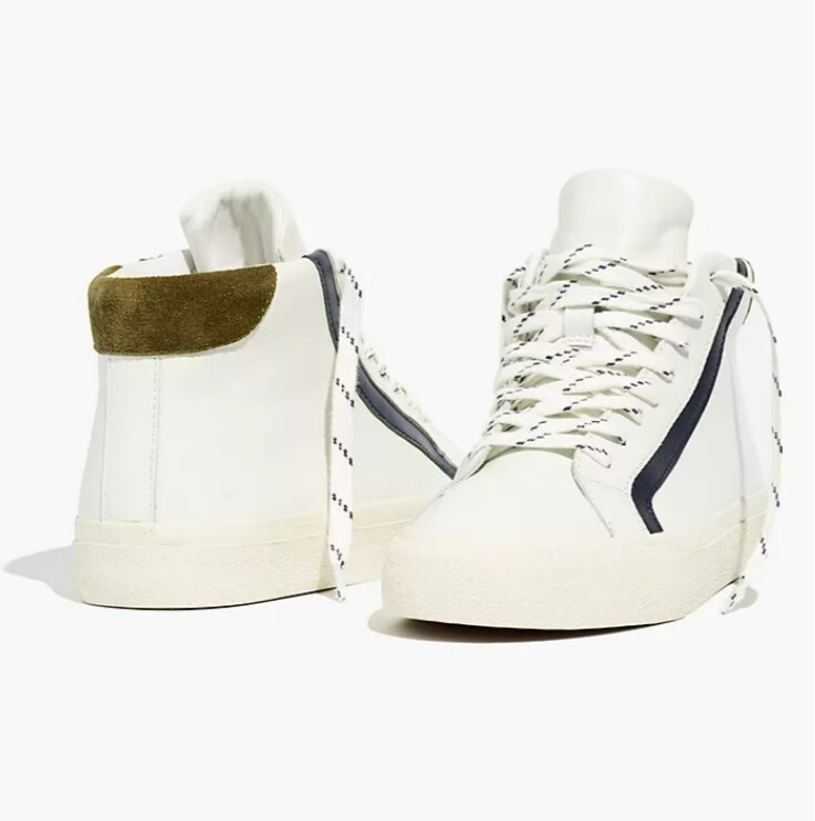 Madewell Sidewalk High-Top Sneakers in Colorblock Leather Unisex Size 8 NWOT