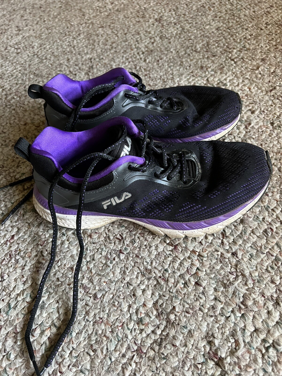 Fila Women’s 5RM00110-970 Black Purple Synthetic Textile Running Shoes Size 8