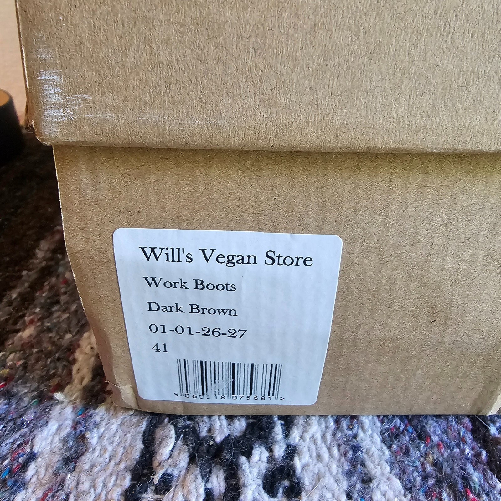 Will’s Vegan Shoes Dark Brown Vegan Leather Carbon-Neutral Work Boots Sz 9