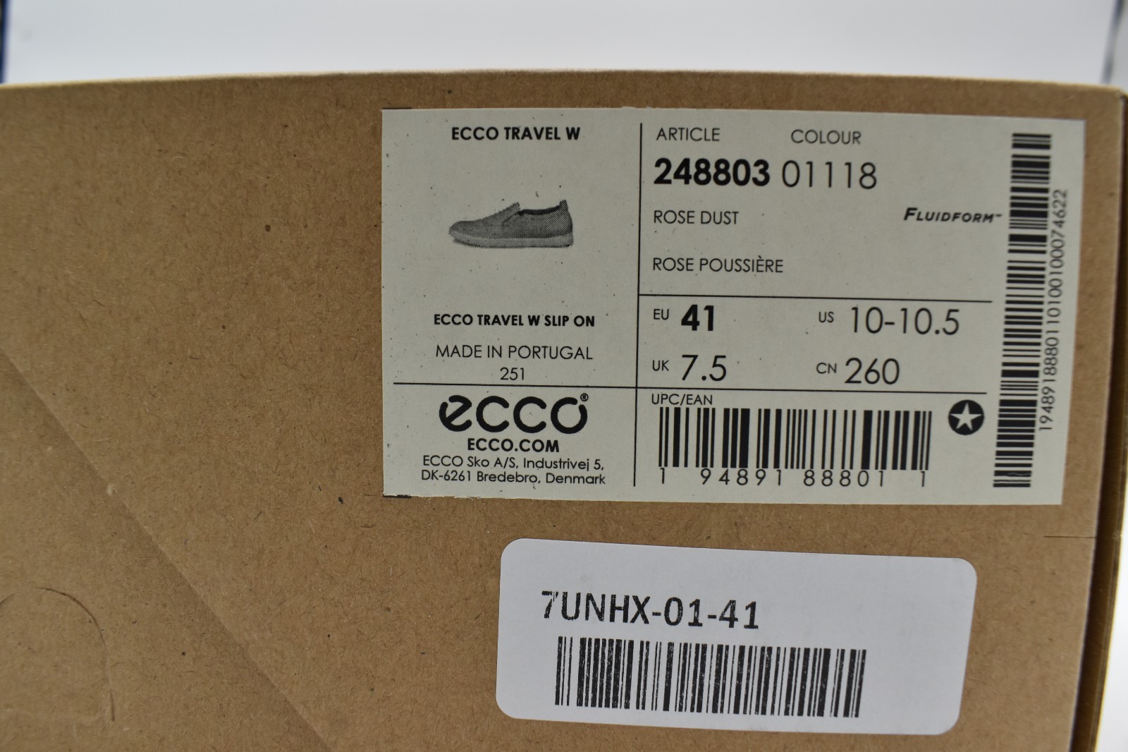 ECCO Women EU Size 41 US 10-10.5 Travel Slip-On Rose Dust Leather Sneakers Shoes