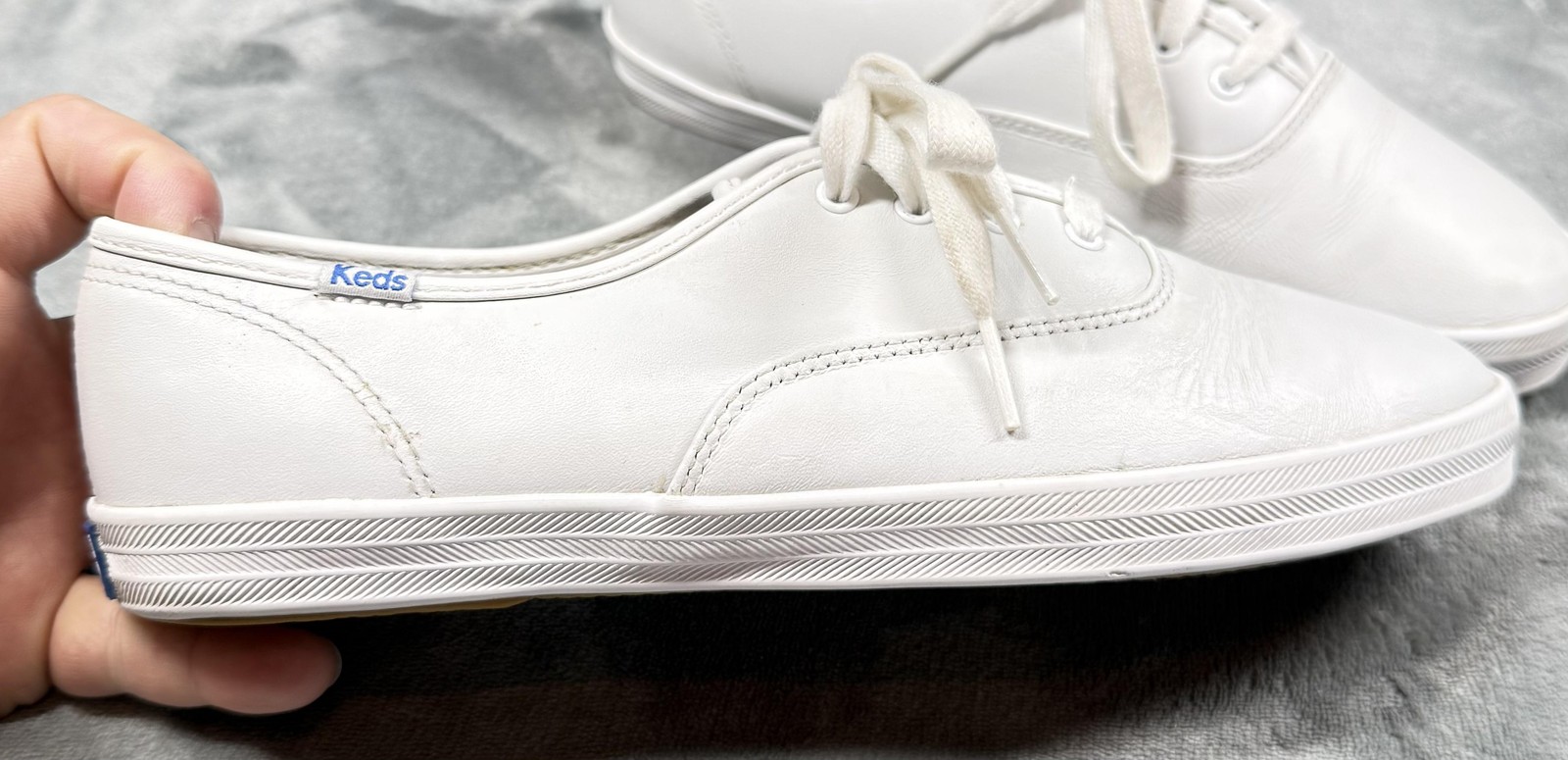 Keds Shoes Womens Size 8 White Leather Lace Up Casual Walking Sneakers WH45750M