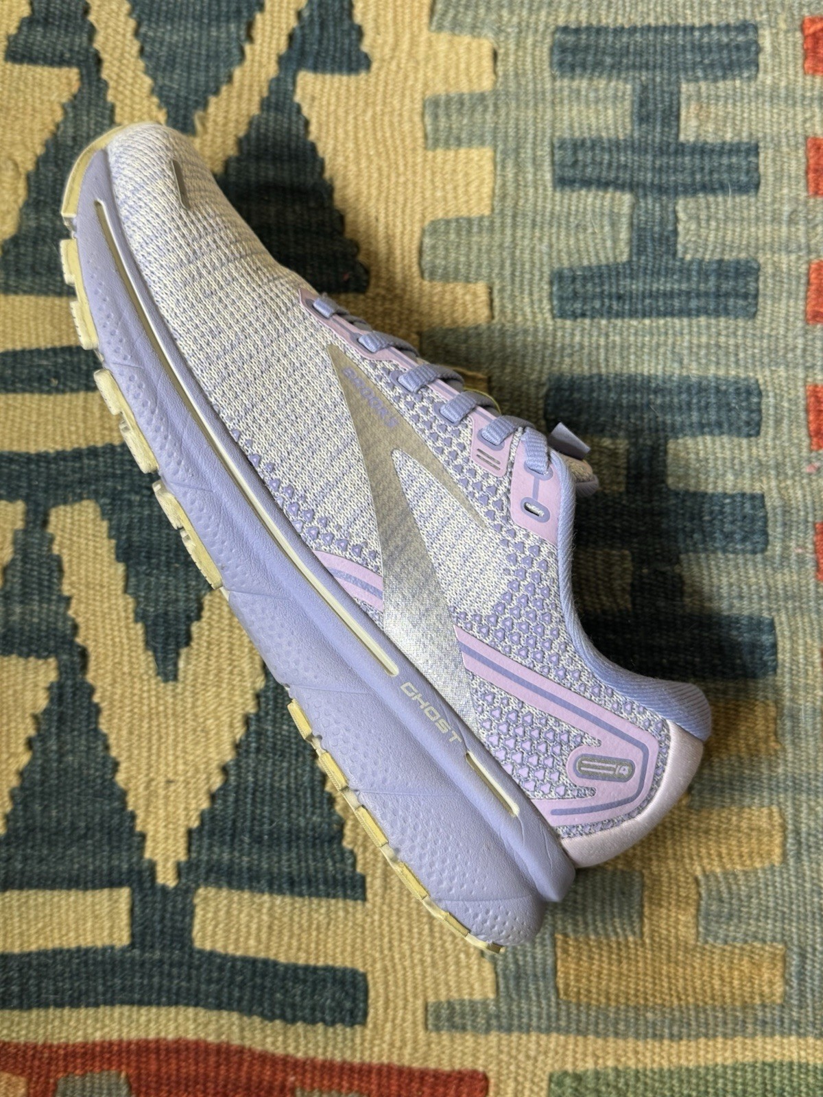 BROOKS Ghost 14 ‘Lilac Purple Lime’ Women’s Size 7 B *NO INSOLES* 1203561B566