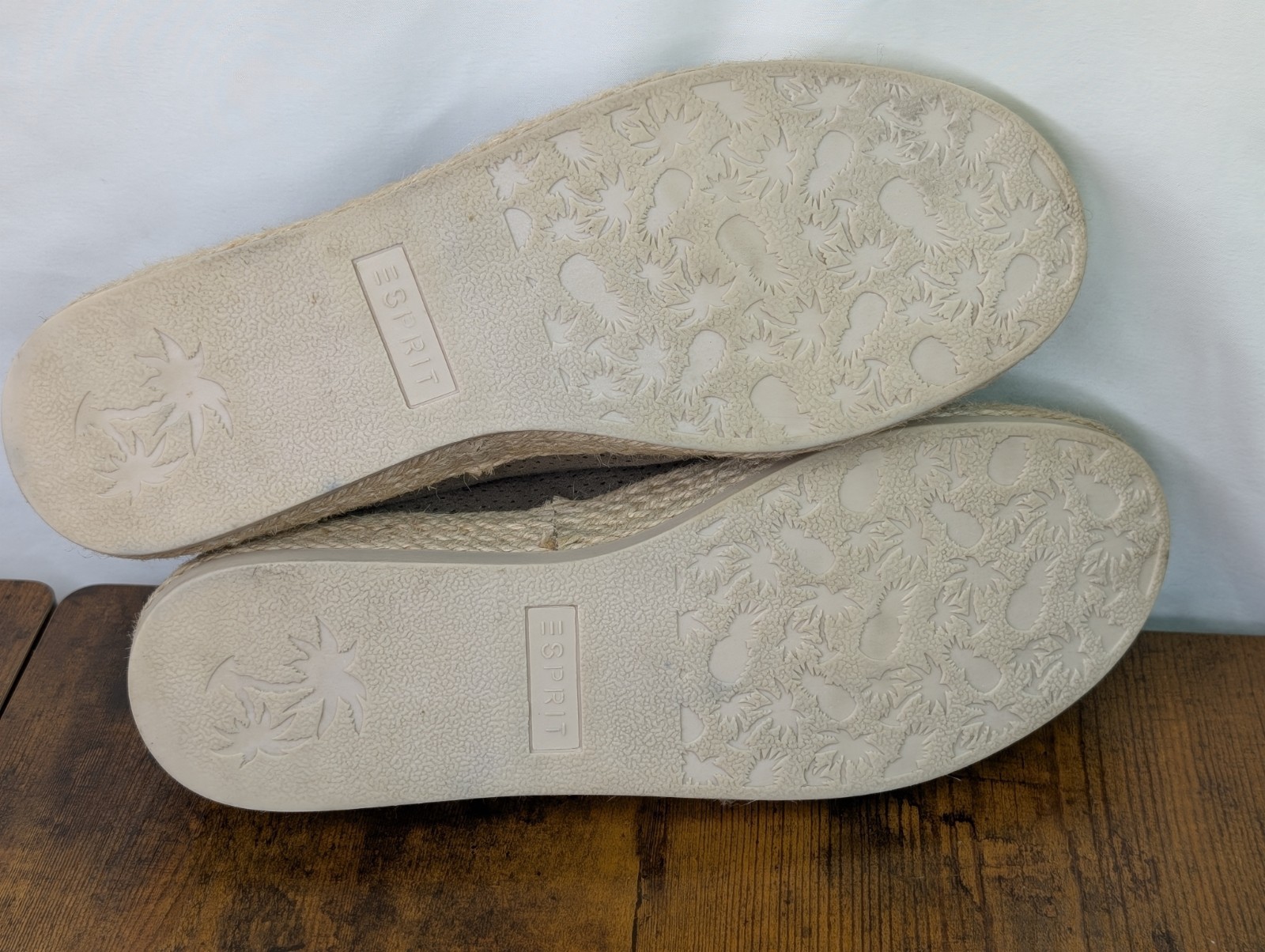 Esprit Nadine Espadrille Flats US 8.5M Tan Faux Suede Textile Uppers Casual Shoe