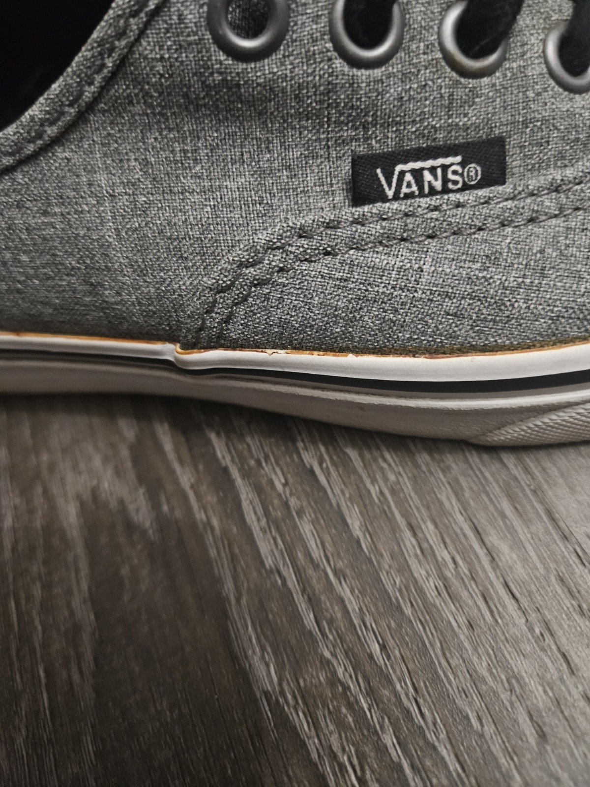 Vans Authentic Lo Pro Gray Chambray Shoes Womens 6 Mens 4.5 TB4R Low Top Sneaker
